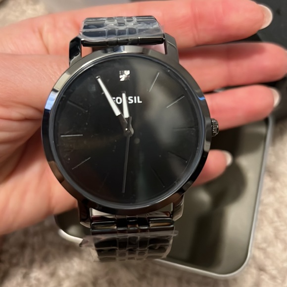 Fossil Lux Luther Three-Hand Smoke Stainless Steel Watch - Brand New In Box. - Picture 4 of 5